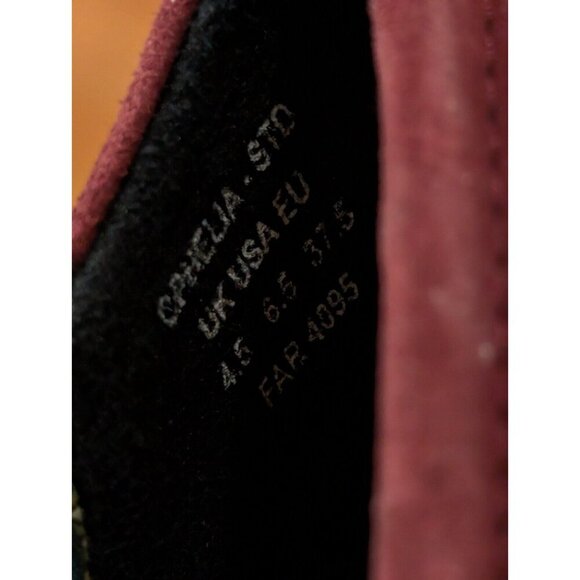 Hotter Wedge Shoes Suede Heels Women's Slip On Maroon Sz 6.5 - Picture 11 of 11